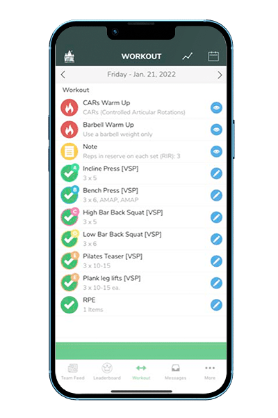 Day 3 sample strength training program workout screen day 3