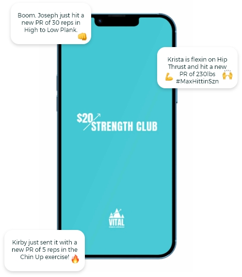 Group 671 $20 Strength Club app screen
