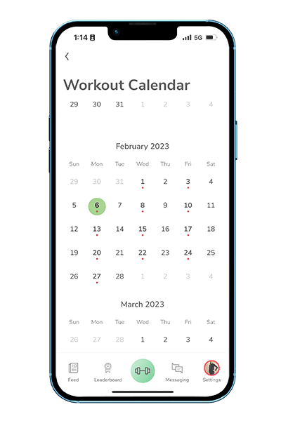 1 screenshot - Workouts change each month custom workout program plan calendar
