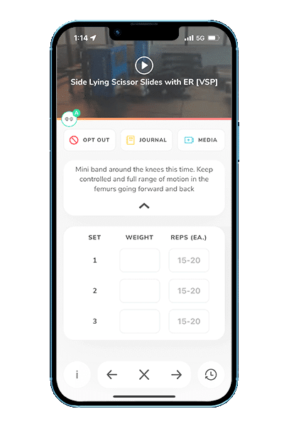 2 screenshot - exercise with notes + video demo mobile phone showing exercise with notes and training video