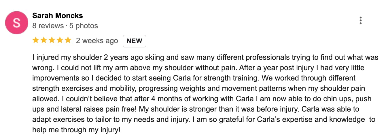 image5 Client review for improved shoulder pain Vital Strength & Physiology