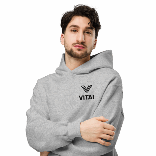 vital unisex grey oversized hoodie