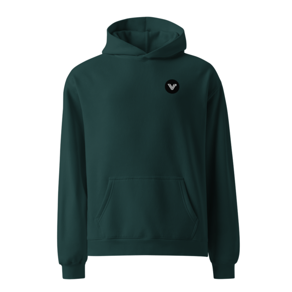 pine green unisex oversized hoodie black logo