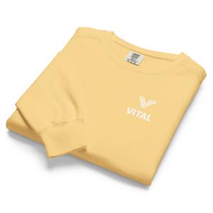 vintage-washed butter crewneck