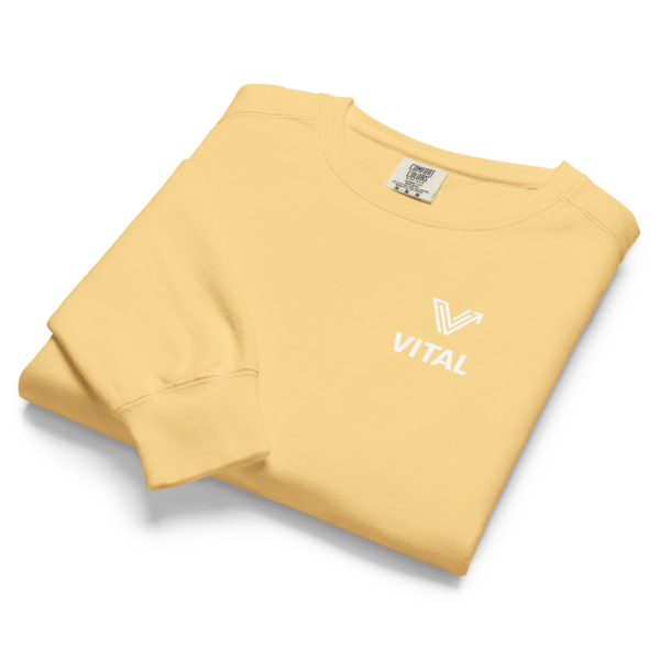 vintage-washed butter crewneck